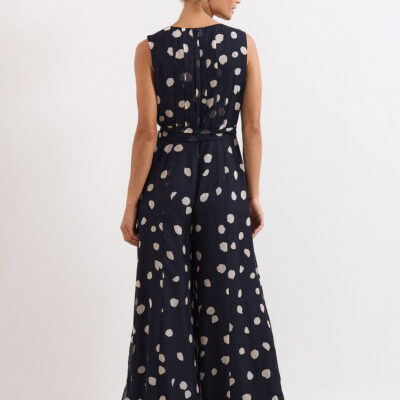 Phase Eight Petite Maxine Polka Dot Sleeveless Jumpsuit