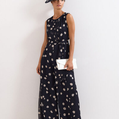 Phase Eight Petite Maxine Polka Dot Sleeveless Jumpsuit