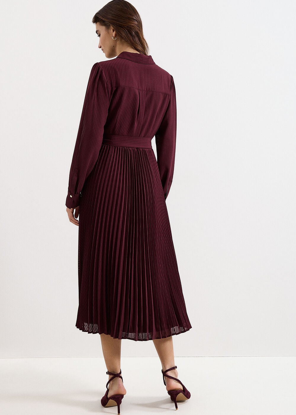 Phase Eight Ren Pleated Shirt Midi Dress