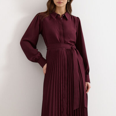 Phase Eight Ren Pleated Shirt Midi Dress