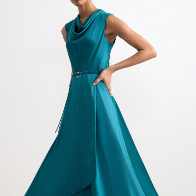 Phase Eight Sabrianna Satin Cowl Neck Midi Dress