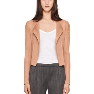 Pleats Please Issey Miyake Beige Monthly Colors June Cardigan