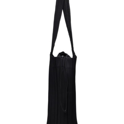 Pleats Please Issey Miyake Black Pleats Swan Tote