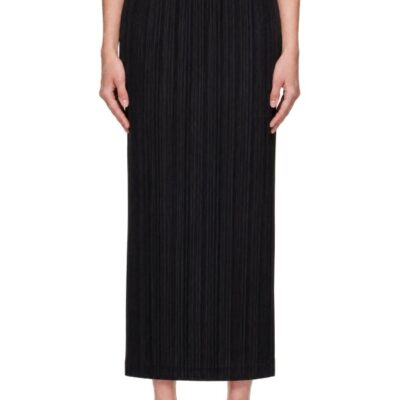 Pleats Please Issey Miyake Black Thicker Bottoms Maxi Skirt