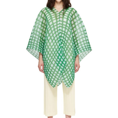 Pleats Please Issey Miyake Green Basket Madame-T Scarf