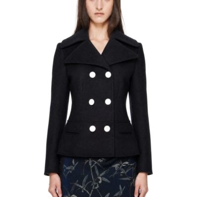 Proenza Schouler Black Romane Compact Melton Wool Jacket