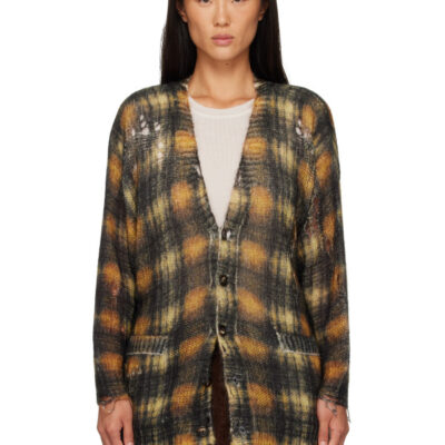 R13 Brown & Black Oversized Cardigan