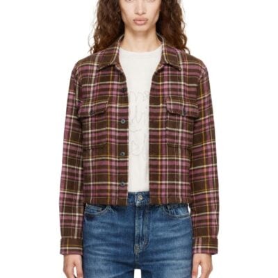 R13 Brown Padded Cropped Jacket