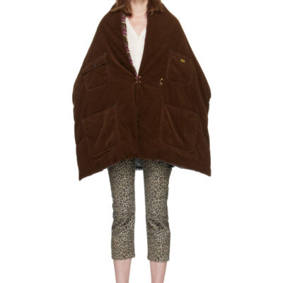 R13 Brown Padded Utility Scarf