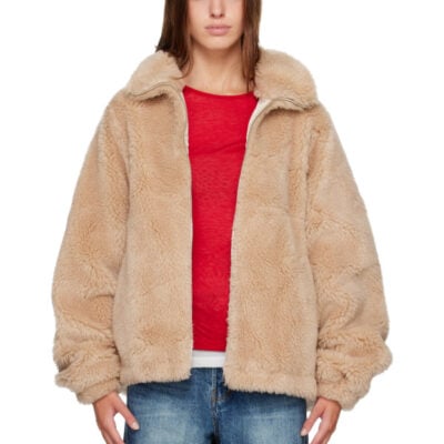R2W Beige Falco Oversized Wool Slik Jacket