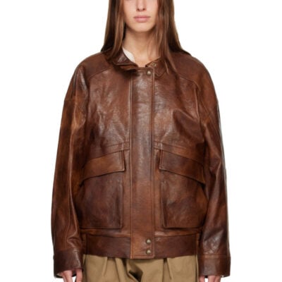 R2W Brown Billy Lambskin Leather Jacket