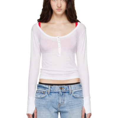 Raimundo Langlois White Long Sleeve Henley