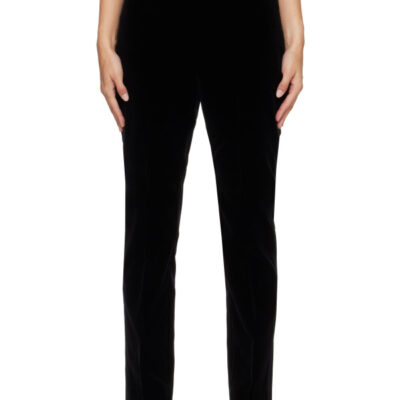 Randoacutehe Black Cigarette Leg Velvet Trousers