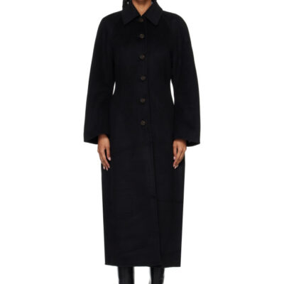Randoacutehe Black Double-Faced Elongated Sculptural Coat
