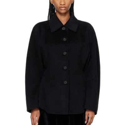 Randoacutehe Black Double-Faced Sculptural Jacket