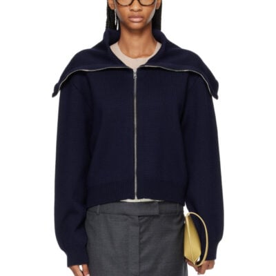 Randoacutehe Navy Sailor Zip Cardigan