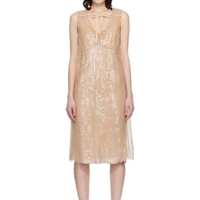 Renaissance Renaissance Beige Giulia Midi Dress