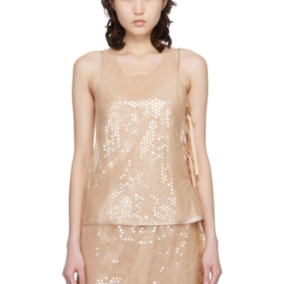 Renaissance Renaissance Beige Tati Sequin Top