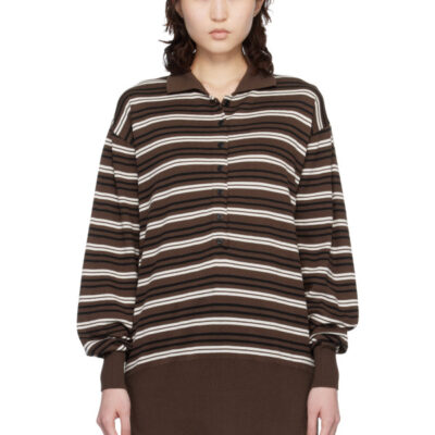 Renaissance Renaissance Brown Marla Long Sleeve Polo
