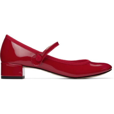 Repetto Red Rose Mary Jane Heels