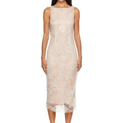 Rescha SSENSE Exclusive Beige & White Dharee Lace Midi Dress
