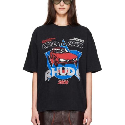 Rhude Black 'Road To Cairo' T-shirt