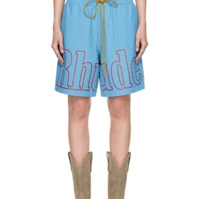 Rhude Blue Logo Track Shorts