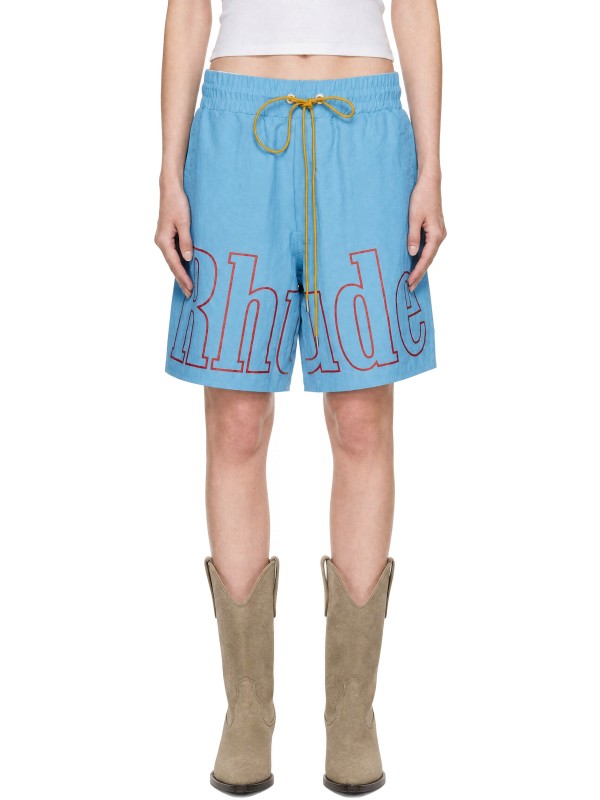Rhude Blue Logo Track Shorts