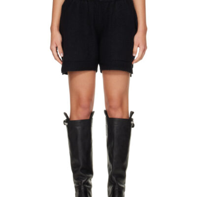 Rick Owens Black Tower Cashmere Shorts