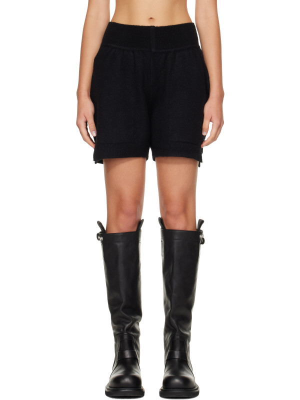 Rick Owens Black Tower Cashmere Shorts