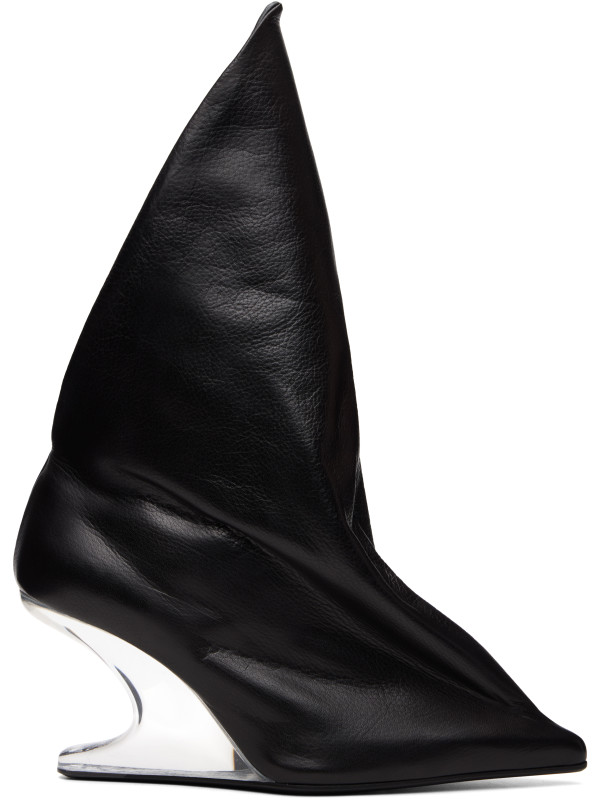 Rick Owens Black Tower Strutter Taco 8 Heeled Boots