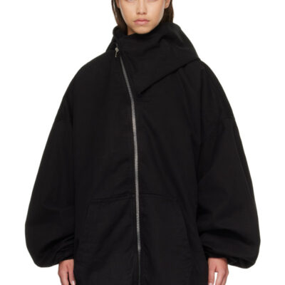 Rick Owens DRKSHDW Black Tower Hun Hooded Jacket