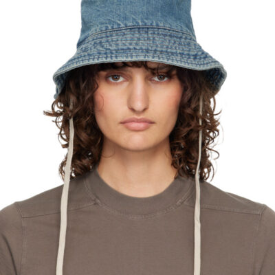 Rick Owens DRKSHDW Blue Temple Gilligan Denim Bucket Hat