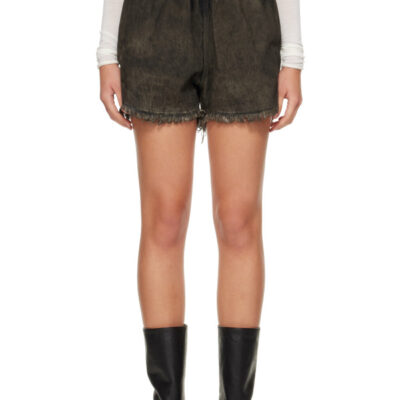 Rick Owens Gray Tower Denim Shorts