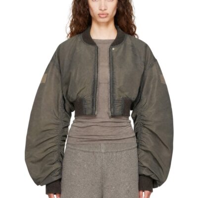 Rick Owens Gray Tower Micro Secchia Flight Bomber Jacket