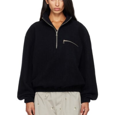 Rier Black Fleece Sweatshirt