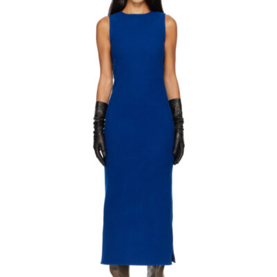 Rier Navy Fleece Midi Dress