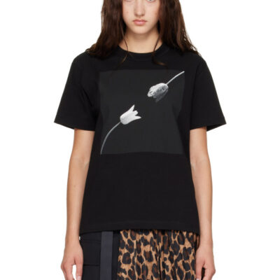 Sacai Black Robert Mapplethorpe Tulip T-shirt