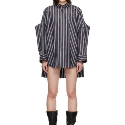Sacai Navy Poplin Shirt Minidress