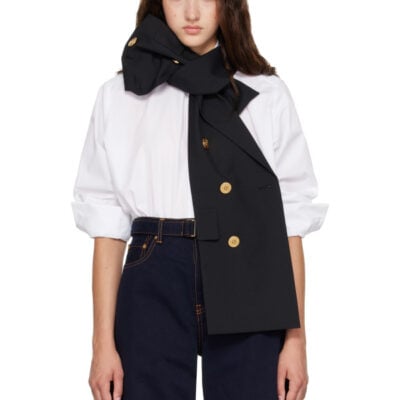 Sacai White Poplin x Suiting Shirt