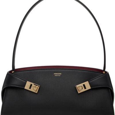 Salvatore Ferragamo Black Hug East-West Shoulder Bag