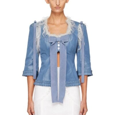 Sandy Liang Blue Josie Blouse