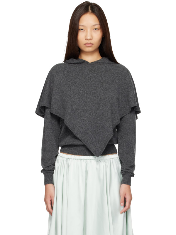 Sandy Liang Gray Barrow Hoodie