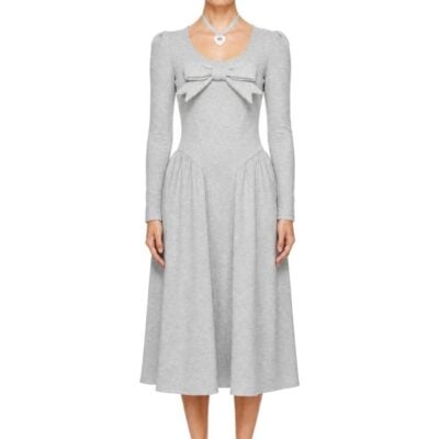 Sandy Liang Gray Brussels Maxi Dress