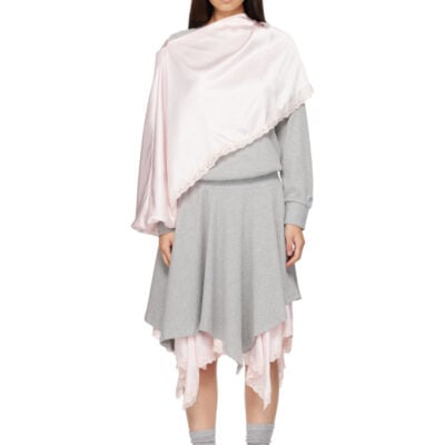 Sandy Liang Gray & Pink Tulsa Midi Dress