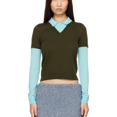 Sandy Liang Green & Blue Lottie Sweater