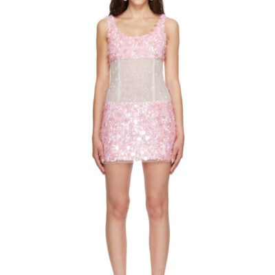 Sandy Liang Pink Maripose Mini Dress