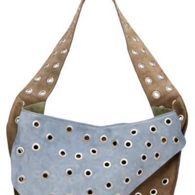 Sc103 Blue & Brown Record Messenger Bag