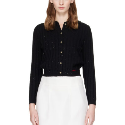 SHUSHU/TONG Black Sequins Cardigan
