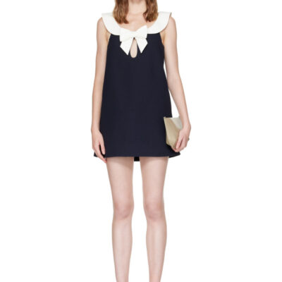 SHUSHU/TONG Navy Bow Cutout Sleeveless Minidress